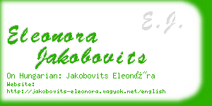 eleonora jakobovits business card